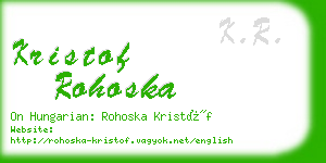 kristof rohoska business card